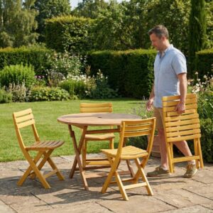 4 SULANKAMŲ PLASTIKINIŲ KĖDŽIŲ RINKINYS KOMODO 1022492, SMĖLIO SPALVOS - Image 4