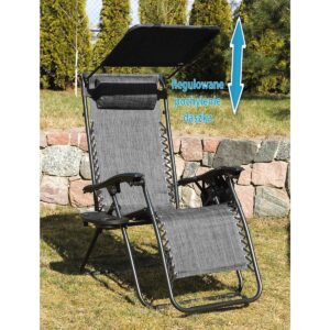 SULANKSTOMAS DAUGIAFUNKCIS SODO GULTAS SU STOGELIU 173X52/65X110CM PILKAS 1020204 - Image 3