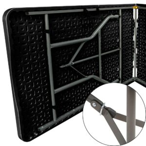 SULANKSTOMAS KATERINGO STALAS LAGAMINO FORMOS 180x70x74CM MAKS. 100KG JUODAS 1075266 - Image 8