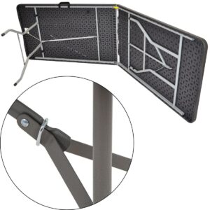 SULANKSTOMAS KATERINGO STALAS LAGAMINO FORMOS 240x74x74CM 150KG JUODAS 1075273 - Image 3