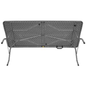 SULANKSTOMAS KETERINGO STALAS LAGAMINAS 180x74CM MAKS. 100KG WOODLAND LENTELĖS RAŠTAS TAMSIAI PILKAS 1053752 - Image 8