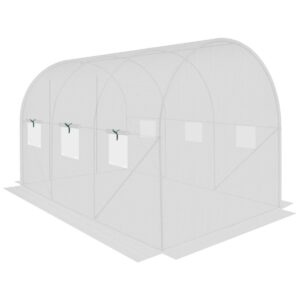 SODO TUNELINIS ŠILTNAMIS 200X300X200CM PE PLIENINĖ KONSTRUKCIJA BALTAS 1039954 - Image 3