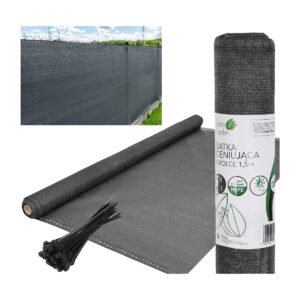 ŠEŠĖLIAVIMO TINKLAS MASKUOJANTIS TVOROS UŽDANGA 140G/M2 1,5X25M TAMSIAI PILKA 1061726