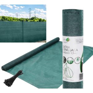 ŠEŠĖLINIS MASKUOJAMASIS TINKLAS TVOROS UŽDANGA 140G/M2 1.5X10M TAMSIAI ŽALIAS 1061801 - Image 2