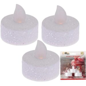 3 LED ARBATINIŲ ŽVAKUČIŲ RINKINYS SU BLIZGUČIAIS 262972 - Image 8