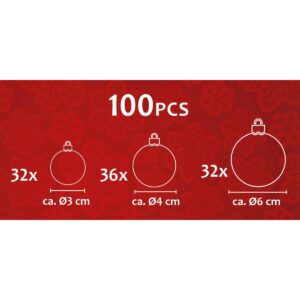 100 VIENETŲ KALĖDINIŲ ŽAISLIUKŲ RINKINYS SIDABRINIS 985800 - Image 2