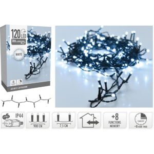 KALĖDINĖS LEMPUTĖS ŠVIESOS GIRLIANDA 120 LED LAIKMATIS ŠALTA BALTA 809917 - Image 6