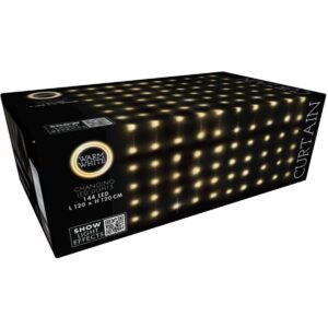 KALĖDINĖS LEMPUTĖS ŠVIESOS UŽUOLAIDA LAUKUI/VIDUI 144 LED 120X120CM SU NUOTOLINIO VALDYMO PULTELIU ŠILTA BALTA 232074 - Image 6