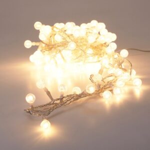 120 LED ŠVIESOS GIRLIANDA SU DEKORATYVINIAIS RUTULIUKAIS ŠILTA BALTA 7699655