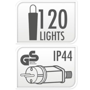 120 LED ŠVIESOS GIRLIANDA SU DEKORATYVINIAIS RUTULIUKAIS ŠILTA BALTA 7699655 - Image 2