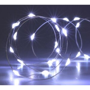VIELINĖS LED GIRLIANDOS LEMPUTĖS SU BATERIJOMIS 40 LED ŠALTA BALTA 662284