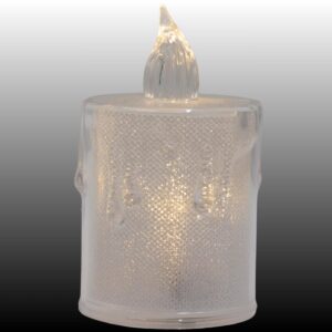 DEKORACINĖ ŽVAKĖ 8 CM SKAIDRI ŠILTA BALTA 1 LED 7621434 - Image 2