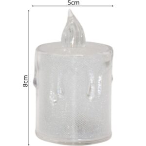 DEKORACINĖ ŽVAKĖ 8 CM SKAIDRI ŠILTA BALTA 1 LED 7621434 - Image 3