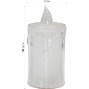 DEKORACINĖ ŽVAKĖ 10,5 CM SKAIDRI ŠILTA BALTA 1 LED 7621700 - Image 3