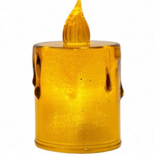 DEKORACINĖ ŽVAKĖ 8 CM AMBER ŠILTA BALTA 1 LED 7623278