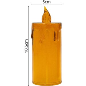 DEKORACINĖ ŽVAKĖ 10,5 CM AMBER ŠILTA BALTA 1 LED 7623308 - Image 4