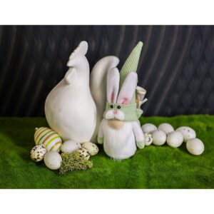 ŽALIAS NYKŠTUKAS ZUIKIS 20CM SU MAIŠELIU DOVANOMS VELYKINĖ DEKORACIJA 1052403 - Image 6