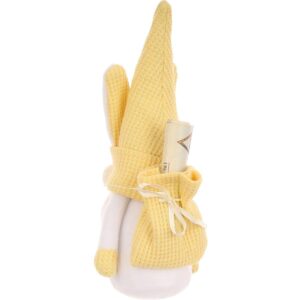 GELTONAS NYKŠTUKAS ZUIKIS 20CM SU MAIŠELIU DOVANOMS VELYKINĖ DEKORACIJA 1052410 - Image 5