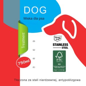 DUBENĖLIS ŠUNIUI IR KATEI IŠ NERŪDIJANČIO PLIENO 750ML 389479 - Image 2