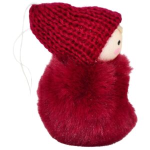 DEKORACINĖ LĖLĖ SU ŠIRDELE 8CM SU KEPURE IR KAILIUKU RAUDONA 582261 - Image 4