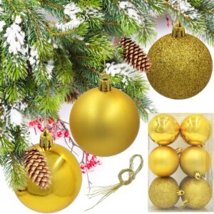 DEKORACINIS PLASTIKINIS KALĖDŲ EGLUTĖS ŽAISLIUKAS SAUGUS 12VNT 60MM AUKSINIS 7096485