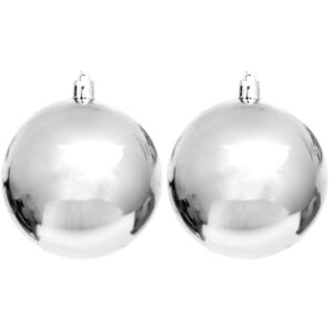 DEKORACINIS PLASTIKINIS KALĖDŲ EGLUTĖS ŽAISLIUKAS SAUGUS 12VNT. SKERSMUO 60MM SIDABRINIS 7099318 - Image 6