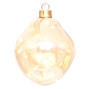 STIKLINIS KALĖDŲ EGLUTĖS ŽAISLIUKAS LAŠO FORMOS LED 10CM GOLD 209700 - Image 5