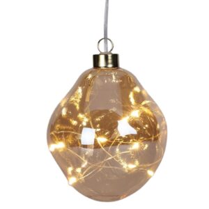 STIKLINIS KALĖDŲ EGLUTĖS ŽAISLIUKAS LAŠO FORMOS LED 10CM GOLD 209700 - Image 7