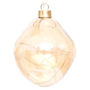 STIKLINIS KALĖDŲ EGLUTĖS ŽAISLIUKAS LAŠO FORMOS LED 10CM GOLD 209700 - Image 10