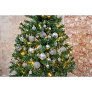 DEKORACINIS PLASTIKINIS KALĖDŲ EGLUTĖS ŽAISLIUKAS 6CM RINKINYS 35 VNT. SIDABRINIS 7093798 - Image 8
