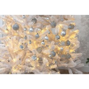 DEKORACINIS PLASTIKINIS KALĖDŲ EGLUTĖS ŽAISLIUKAS 6CM RINKINYS 35 VNT. SIDABRINIS 7093798 - Image 9