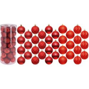 DEKORACINIS PLASTIKINIS KALĖDŲ EGLUTĖS ŽAISLIUKAS 6CM RINKINYS 35 VNT. RAUDONAS 7093842