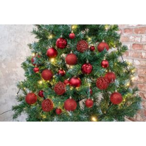 DEKORACINIS PLASTIKINIS KALĖDŲ EGLUTĖS ŽAISLIUKAS 6CM RINKINYS 35 VNT. RAUDONAS 7093842 - Image 7