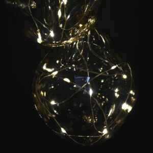STIKLINIS KALĖDŲ EGLUTĖS ŽAISLIUKAS LAŠO FORMOS 2VNT LED 12CM GOLD 218221 - Image 3