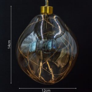 STIKLINIS KALĖDŲ EGLUTĖS ŽAISLIUKAS LAŠO FORMOS 2VNT LED 12CM GOLD 218221 - Image 5