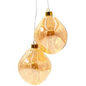 STIKLINIS KALĖDŲ EGLUTĖS ŽAISLIUKAS LAŠO FORMOS 2VNT LED 12CM GOLD 218221 - Image 7