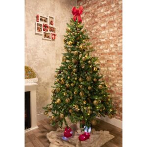 PLASTIKINIS DEKORATYVINIS KALĖDŲ EGLUTĖS ŽAISLIUKAS 6CM RINKINYS 35 VNT. AUKSINIS 7093736 - Image 6