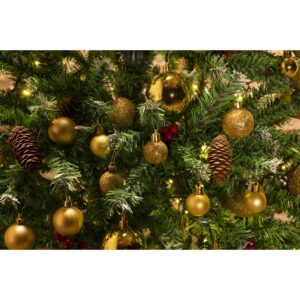 PLASTIKINIS DEKORATYVINIS KALĖDŲ EGLUTĖS ŽAISLIUKAS 6CM RINKINYS 35 VNT. AUKSINIS 7093736 - Image 7