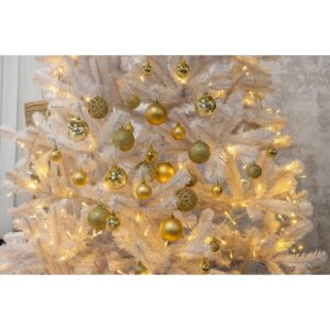 PLASTIKINIS DEKORATYVINIS KALĖDŲ EGLUTĖS ŽAISLIUKAS 6CM RINKINYS 35 VNT. AUKSINIS 7093736 - Image 9
