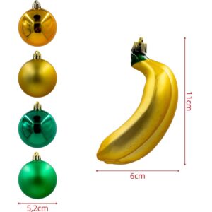 DEKORACINIS PLASTIKINIS KALĖDŲ ŽAISLIUKAS SAUGUS 7VNT BANANAI MICA 925360 - Image 4