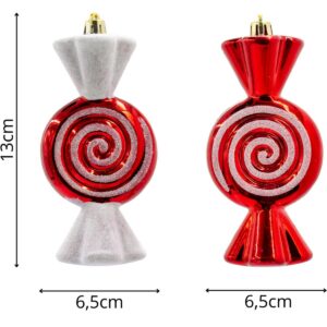 PLASTIKINIS KALĖDINIS ŽAISLIUKAS FORMA SALDUMYNAMS SAUGUS 4VNT MICA 925834 - Image 3