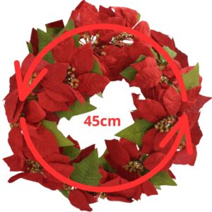 DEKORACINIS VAINIKAS 45 CM KALĖDINĖ ŽVAIGŽDĖ POINSETIJA 530200 - Image 5