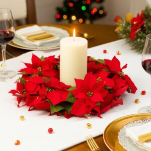 DEKORACINIS VAINIKAS 45 CM KALĖDINĖ ŽVAIGŽDĖ POINSETIJA 530200 - Image 6