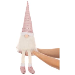 DEKORACINIS NYKŠTUKAS SHINY SANTA 38+20CM ROŽINIS 1045139 - Image 2