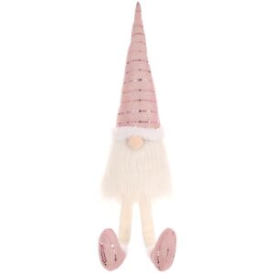 DEKORACINIS NYKŠTUKAS SHINY SANTA 38+20CM ROŽINIS 1045139 - Image 4