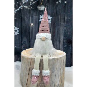 DEKORACINIS NYKŠTUKAS SHINY SANTA 38+20CM ROŽINIS 1045139 - Image 8