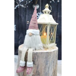 DEKORACINIS NYKŠTUKAS SHINY SANTA 38+20CM ROŽINIS 1045139 - Image 9