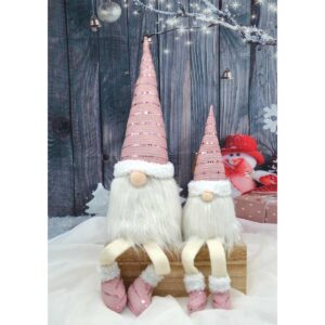 DEKORACINIS NYKŠTUKAS SHINY SANTA 38+20CM ROŽINIS 1045139 - Image 10