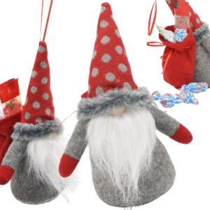 DEKORACINIS KALĖDŲ SENELIS SU DOVANŲ MAIŠELIU 20CM RAUDONAS 1044514