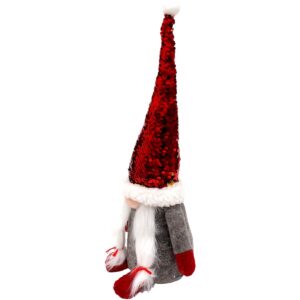 DEKORACINIS NYKŠTUKAS GNOMAS SU MAGIŠKAIS ŽVYNELIAIS 35CM PILKAS 1044880 - Image 3